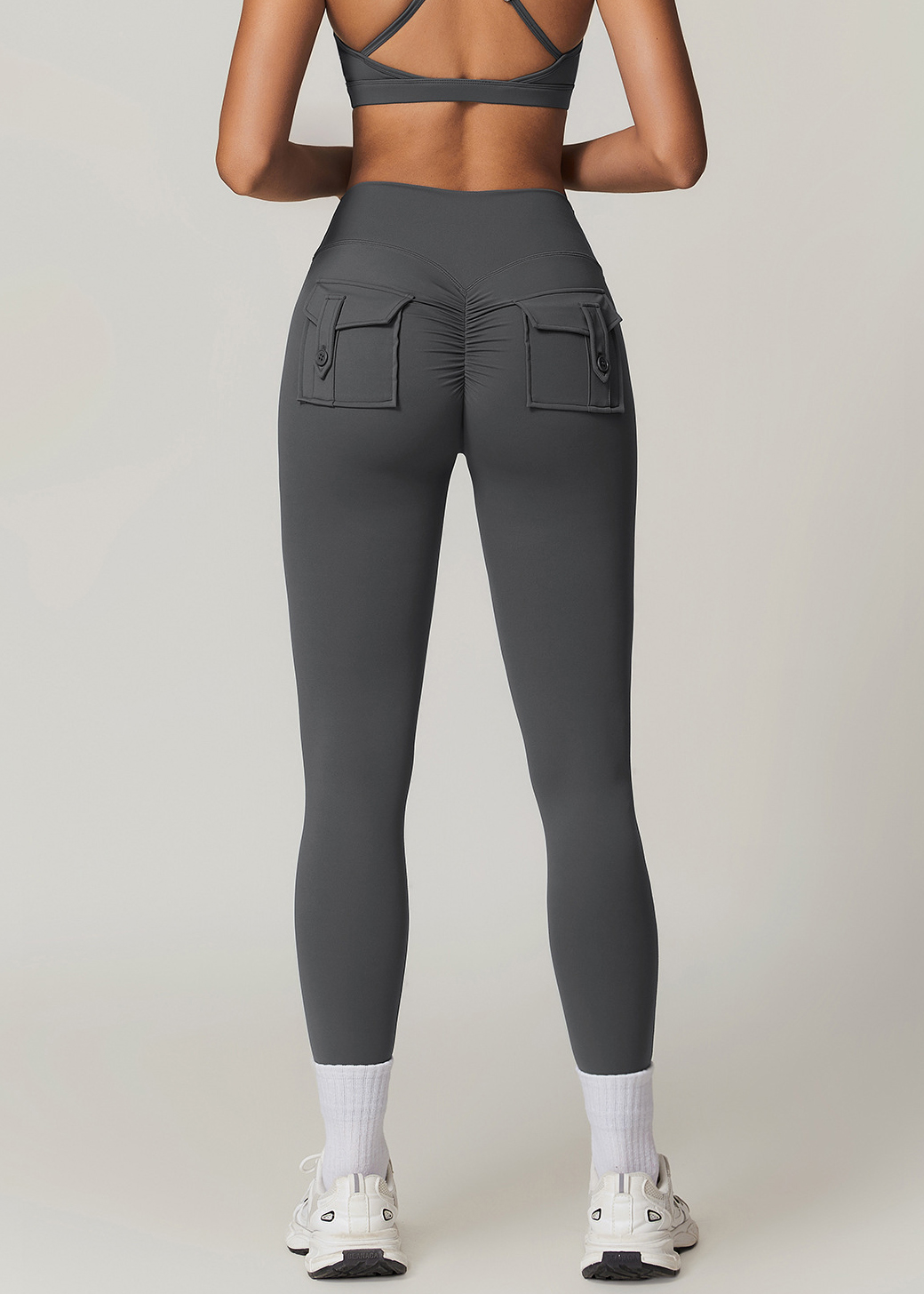 Customized Skinny High Waist Yoga Pants with Pockets