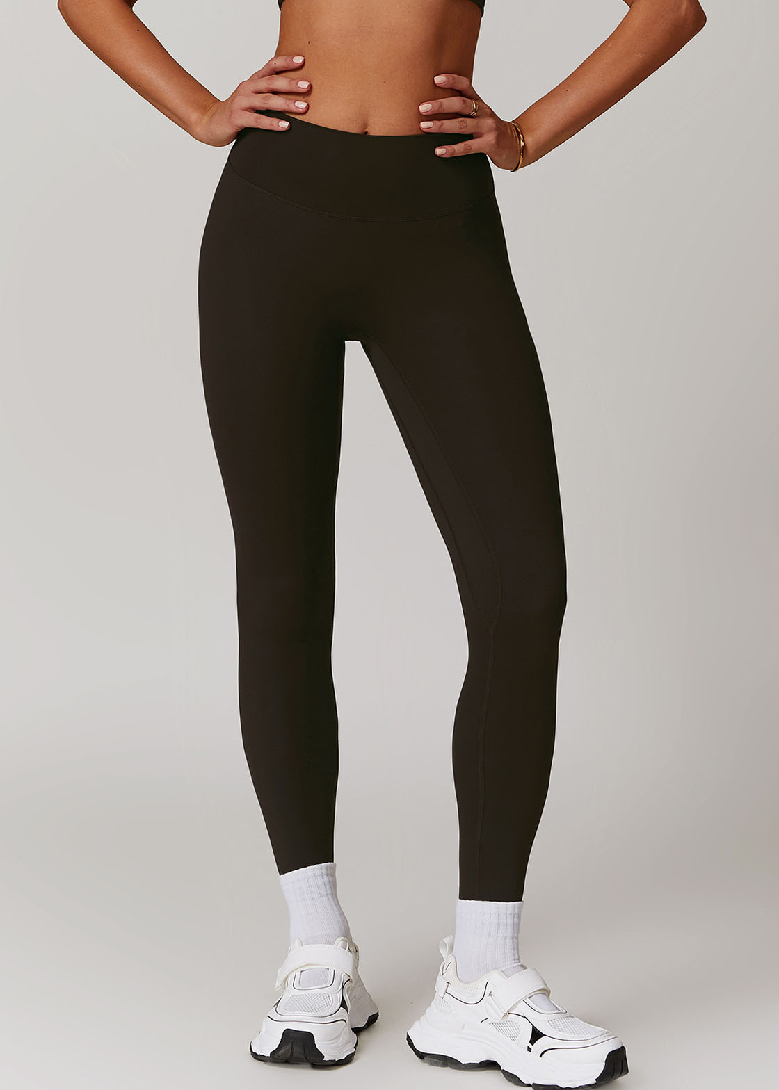 Customized Brushed tummy-controlling high-waisted fitness pants