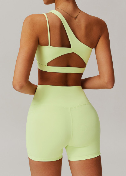 Customized One-shoulder yoga bra