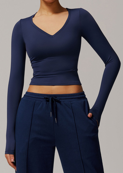 Customized Quick-drying brushed tight yoga long sleeves