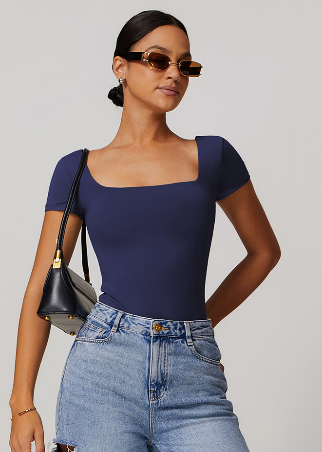 Customized Brushed Skinny Tunic Bodysuit