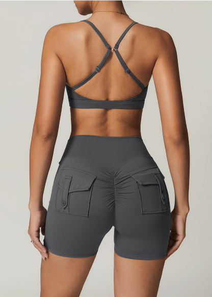 Customized Cross-button sports bra (2 ways to wear)