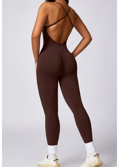 Customized Seamless One-piece Yoga Wear with Chest Pad