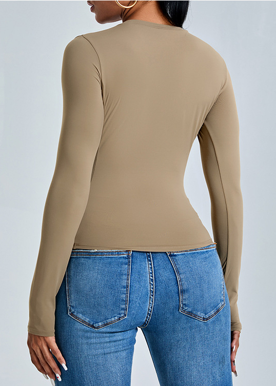 Customized Fishbone Line Long Sleeve Yoga Wear