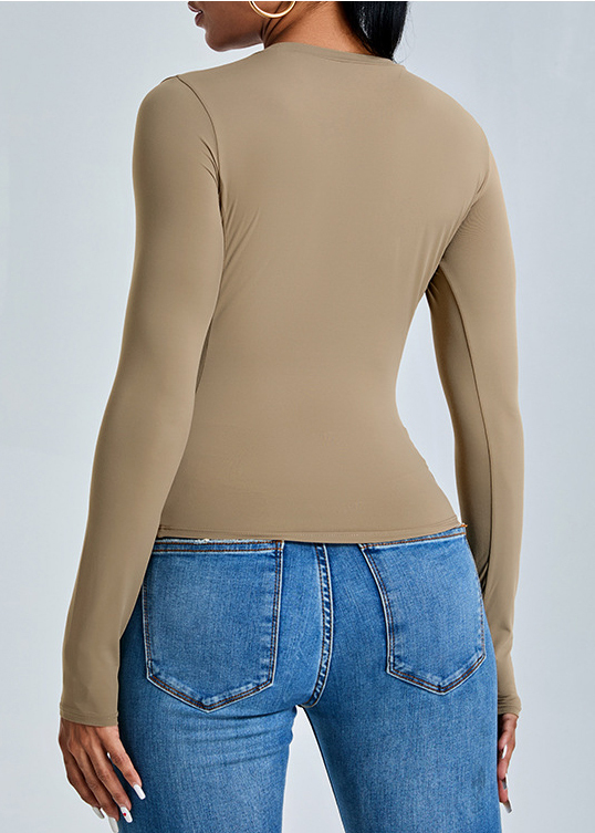 Customized Fishbone Line Long Sleeve Yoga Wear