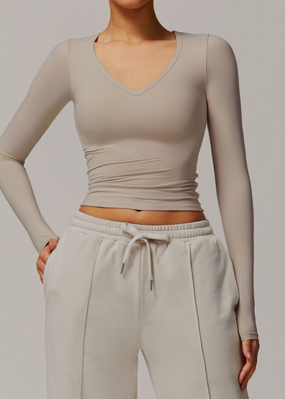 Customized Quick-drying brushed tight yoga long sleeves