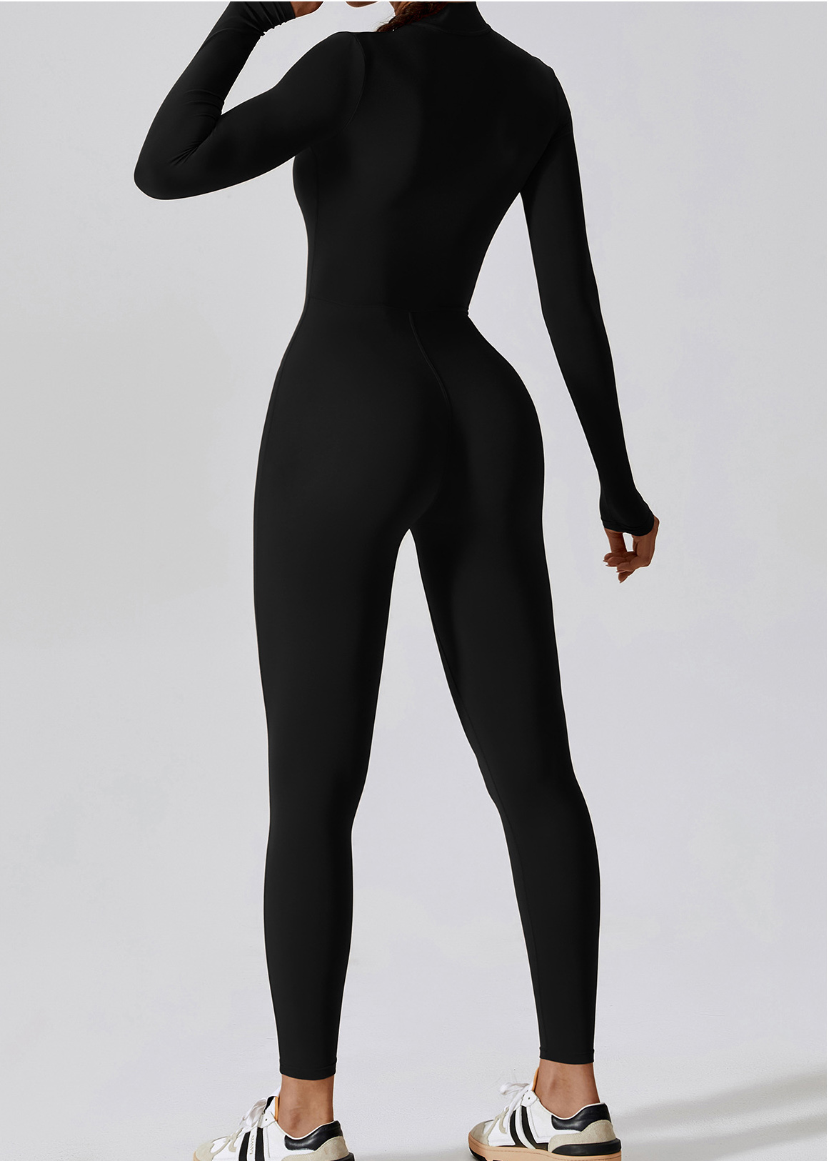 Customized Zipper Skinny Long Sleeve Yoga Bodysuit