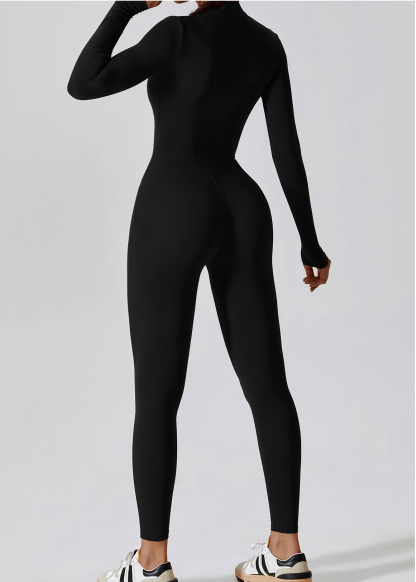 Customized Zipper Skinny Long Sleeve Yoga Bodysuit