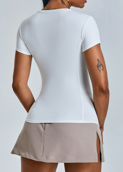 Customized Slim Fit Yoga Wear Short Sleeve