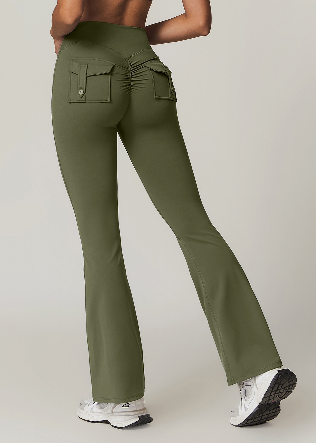 Customized Pocket Micro Slim Wide Leg Pants