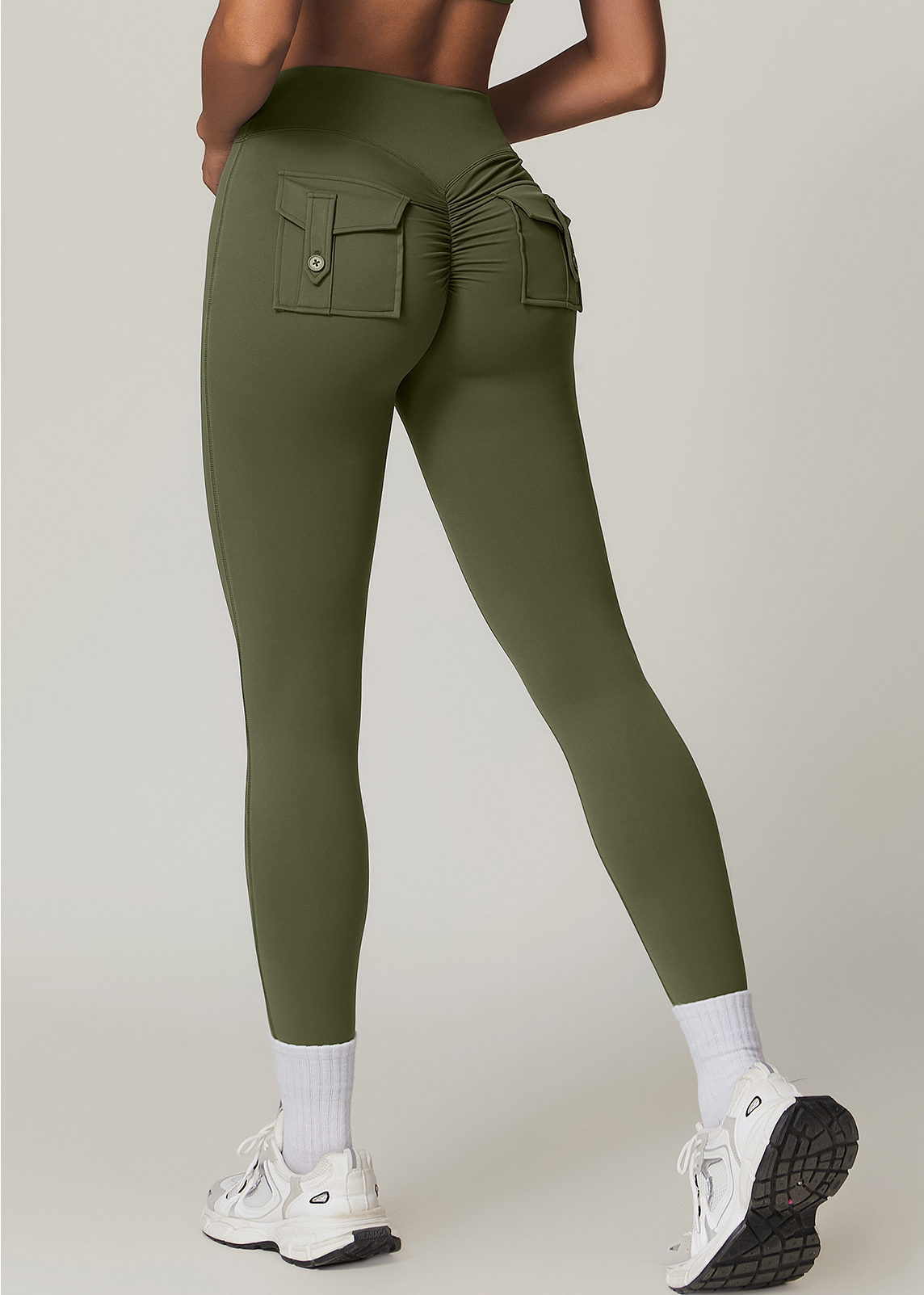 Customized Skinny High Waist Yoga Pants with Pockets