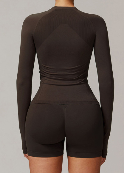 Customized Tight Fit Seamless Long Sleeve Yoga T-Shirt