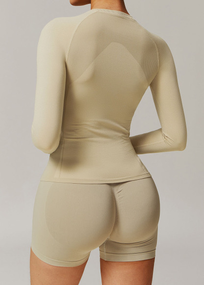 Customized Tight Fit Seamless Long Sleeve Yoga T-Shirt