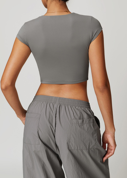 Customized Small flying sleeve tight yoga short sleeve