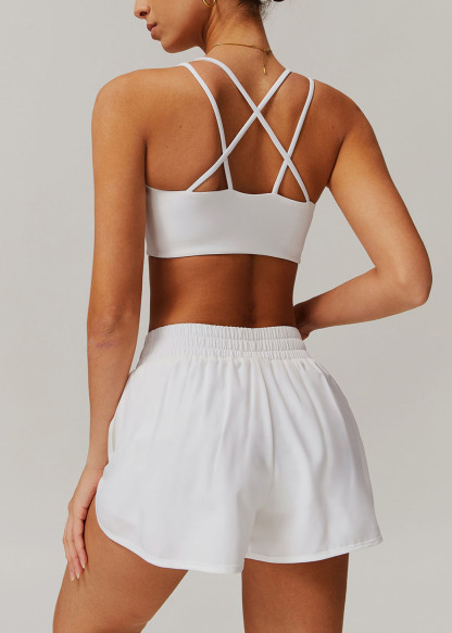 Customized Quick dry yoga shorts fake two piece