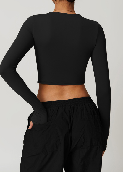 Customized Quick-drying brushed long-sleeved yoga suit