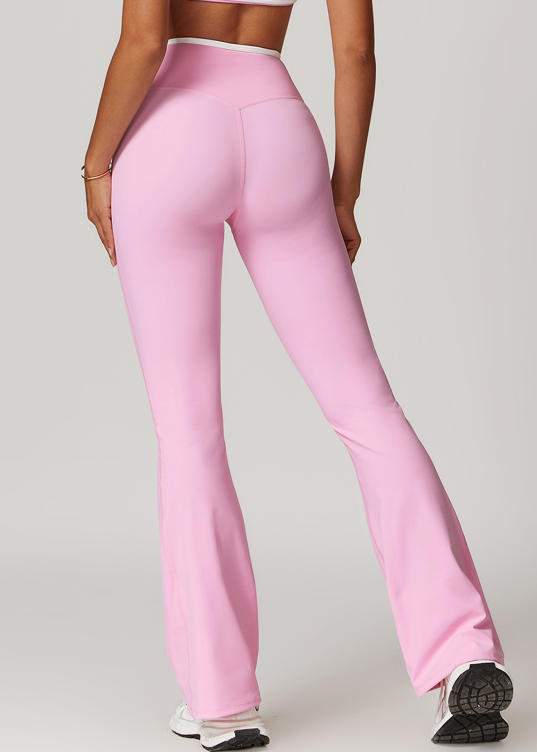 Customized Cross high waist wide leg flared pants