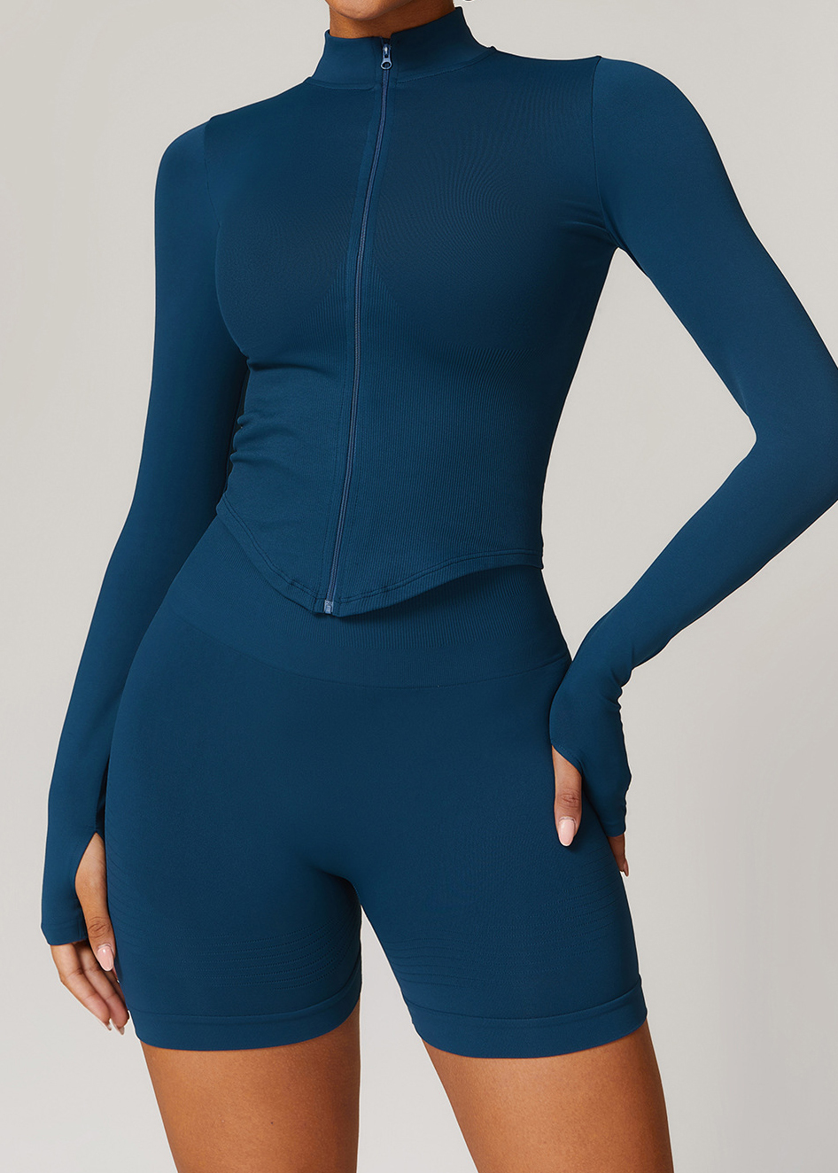 Customized Collar Zipper Long Sleeve Jacket