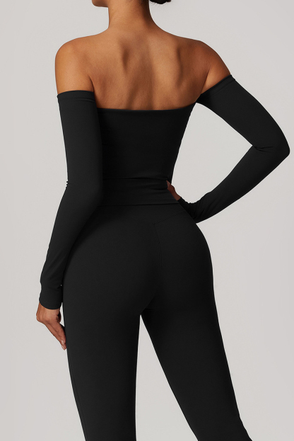 Customized Off-shoulder T-shirt long-sleeved yoga wear