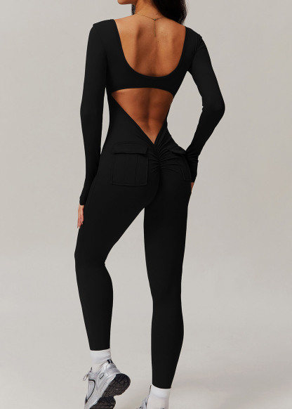 Customized Long Sleeve Yoga Bodysuit