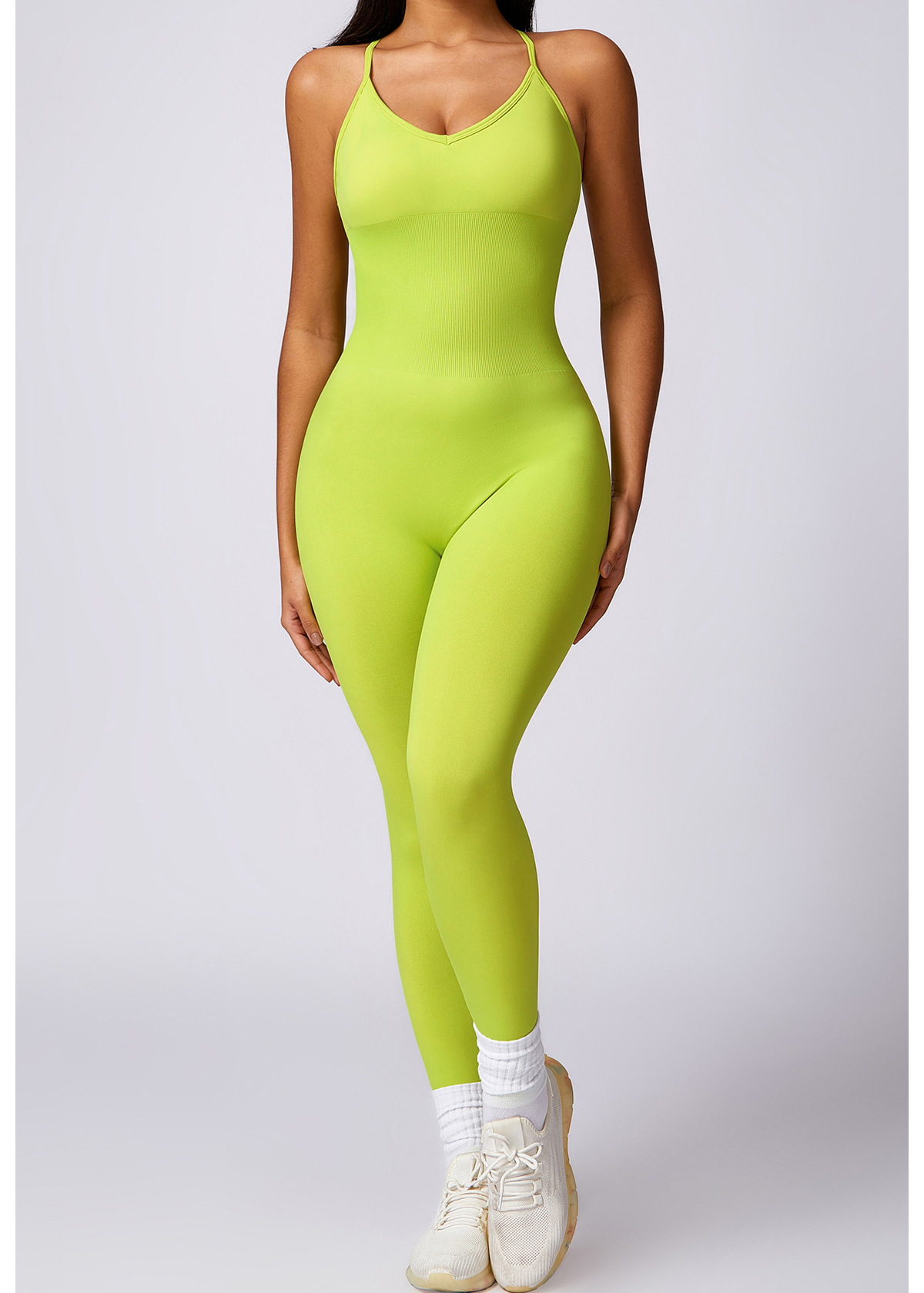 Customized Seamless One-piece Yoga Wear with Chest Pad