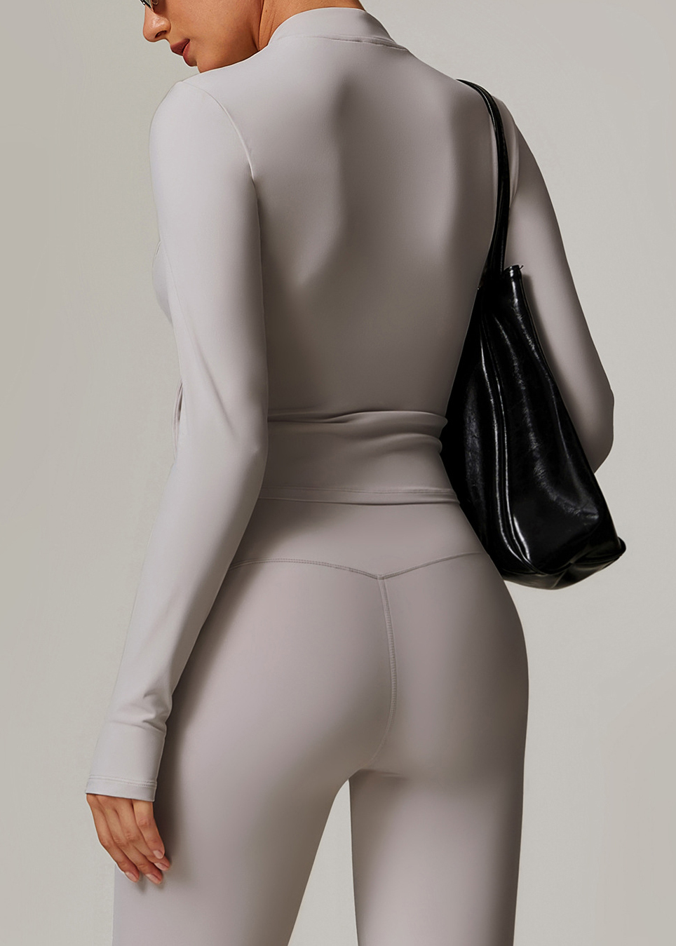 Customized Stand collar yoga wear fleece jacket