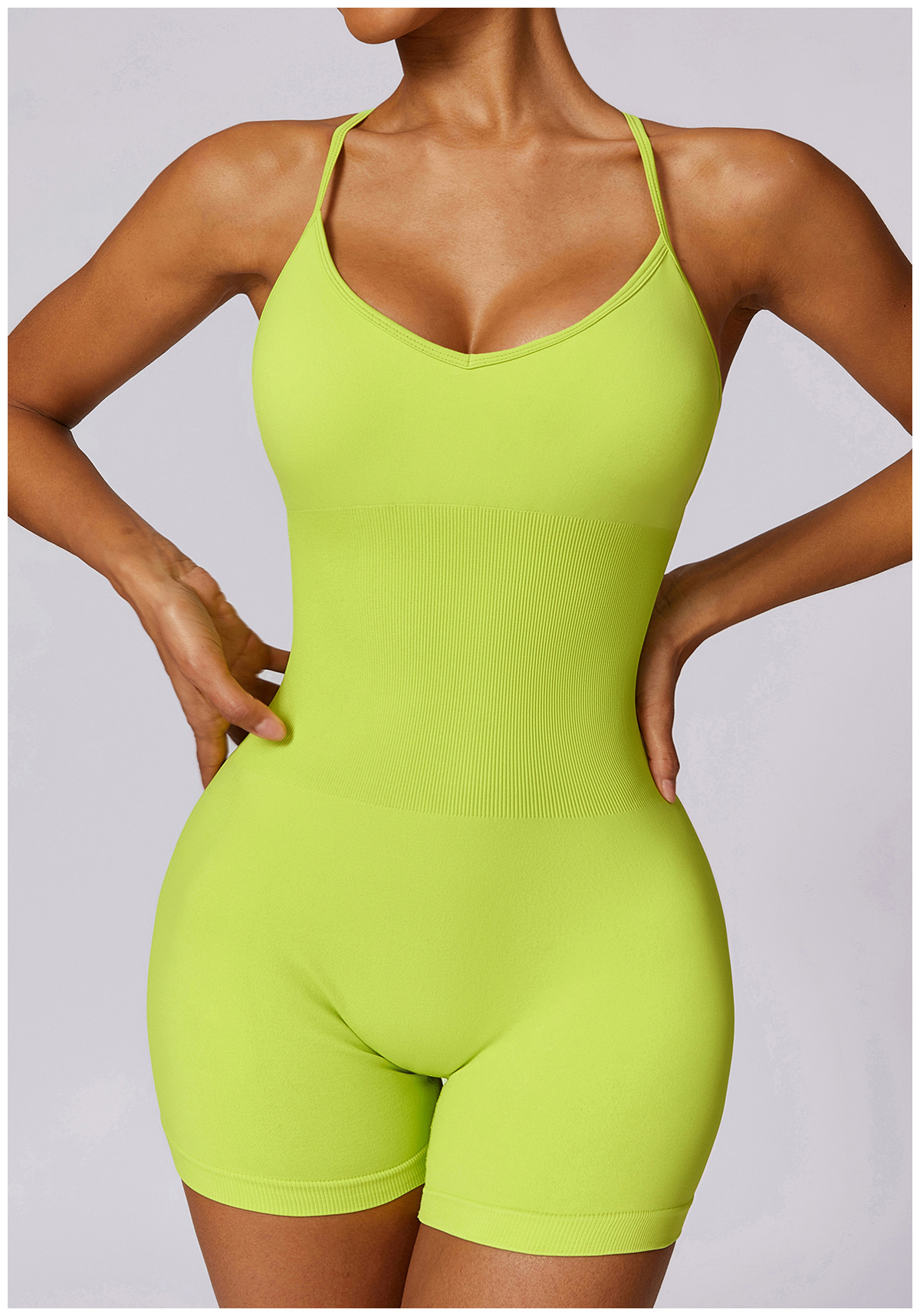 Customized Cutout Back Seamless Yoga Bodysuit