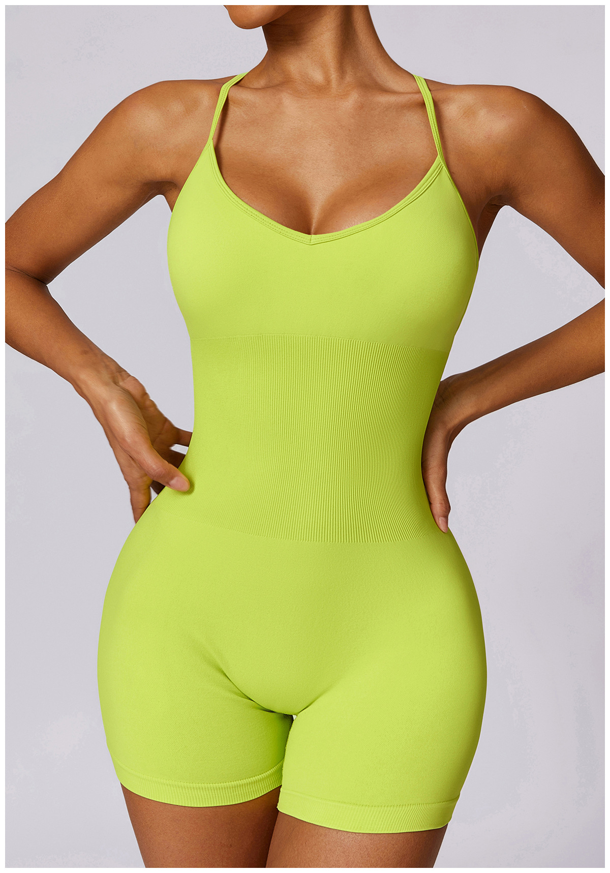 Customized Cutout Back Seamless Yoga Bodysuit