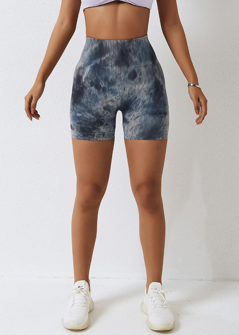 Customized Tie-Dye Seamless Yoga Shorts for Women