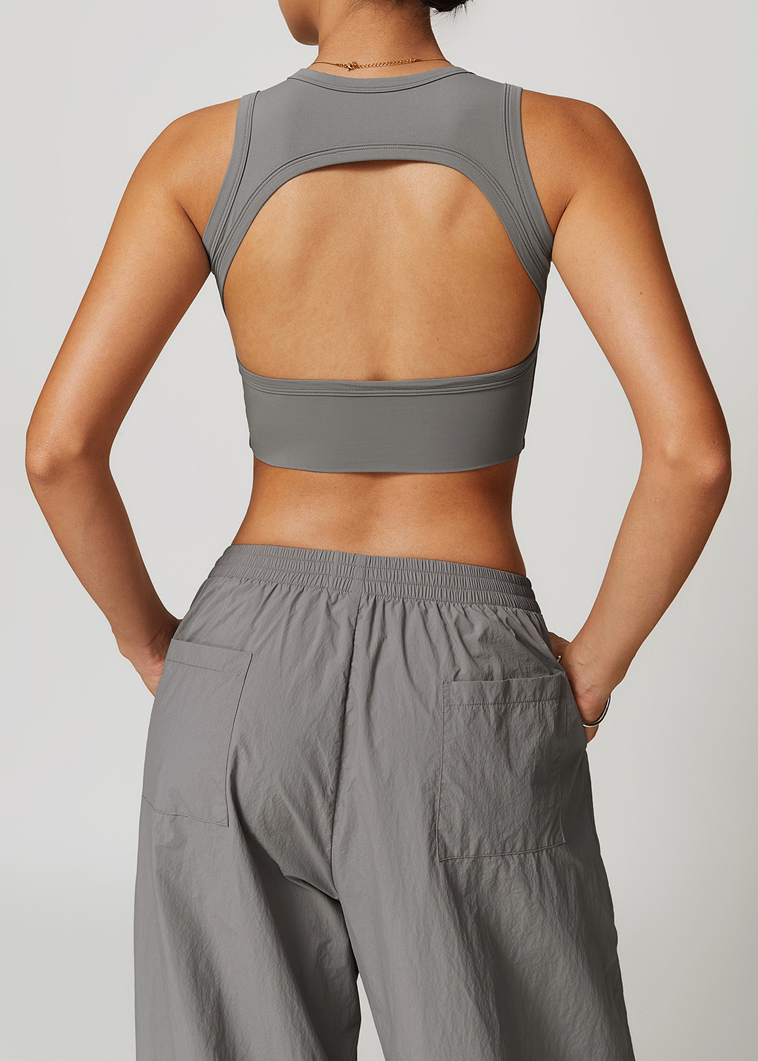 Customized Hollow back yoga vest for outer wear