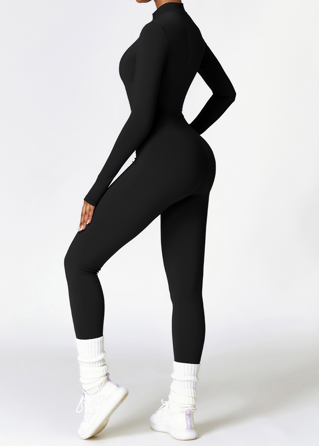 Customized Zippered Nude Yoga Bodysuit