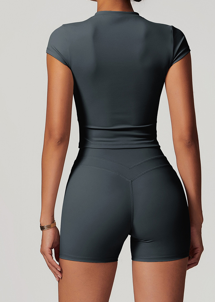 Customized Quick Dry Yoga Wear Short Sleeve