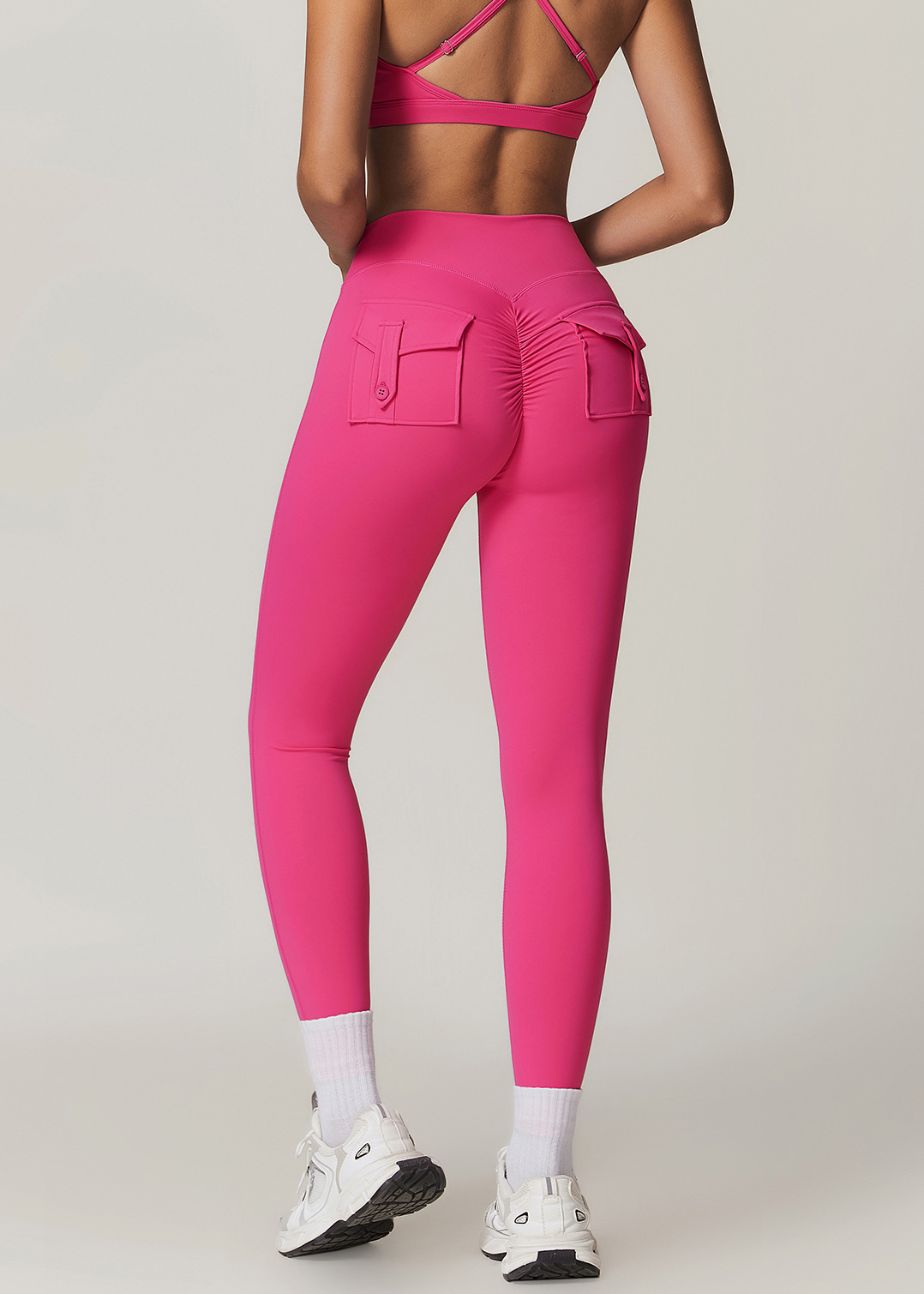 Customized Skinny High Waist Yoga Pants with Pockets