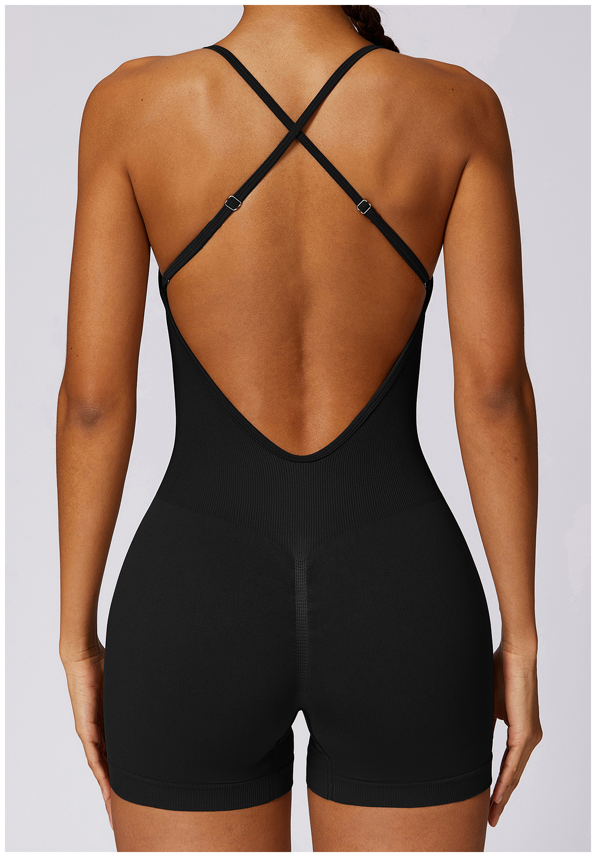 Customized Cutout Back Seamless Yoga Bodysuit