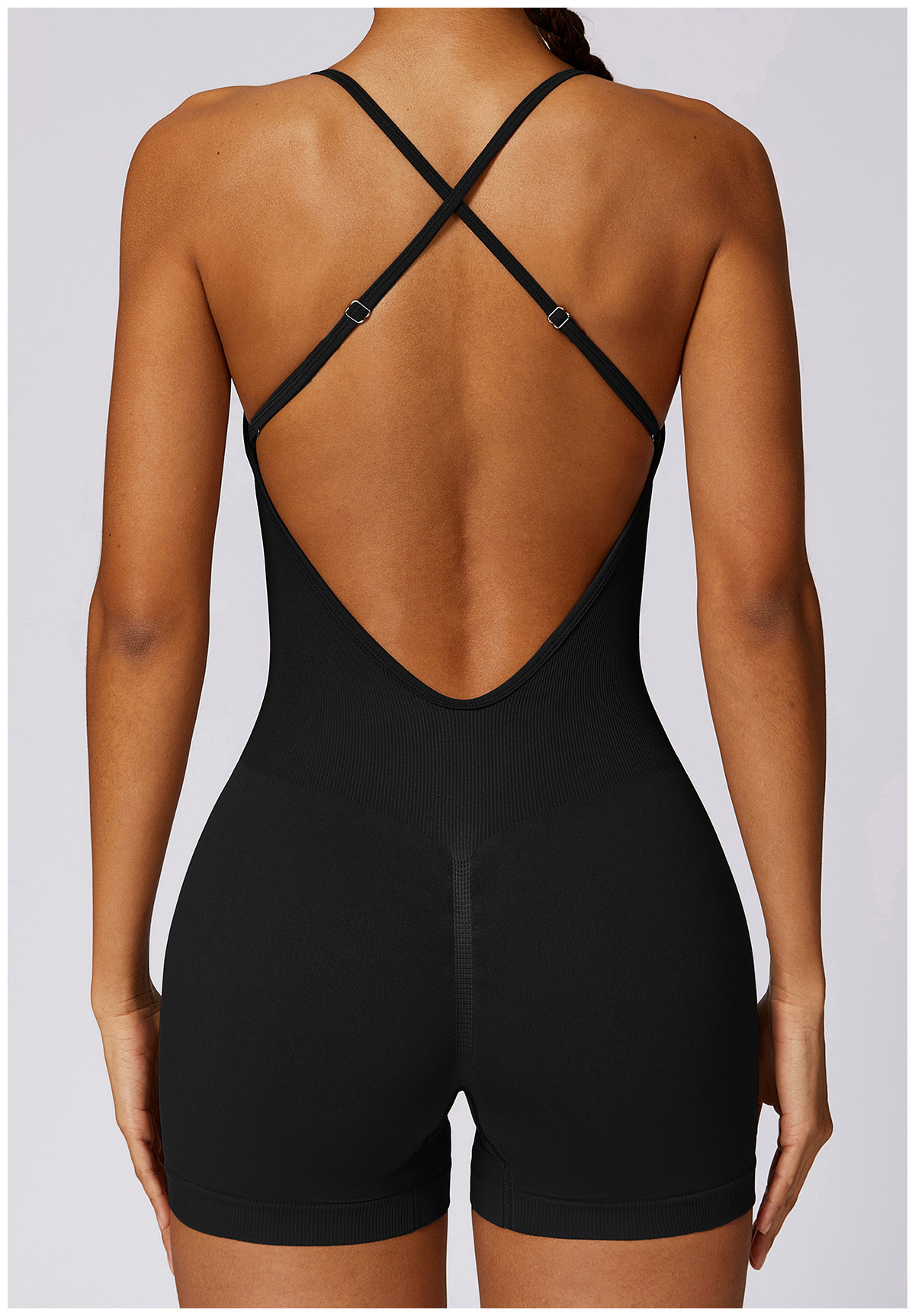 Customized Cutout Back Seamless Yoga Bodysuit