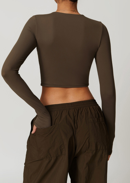 Customized Quick-drying brushed long-sleeved yoga suit