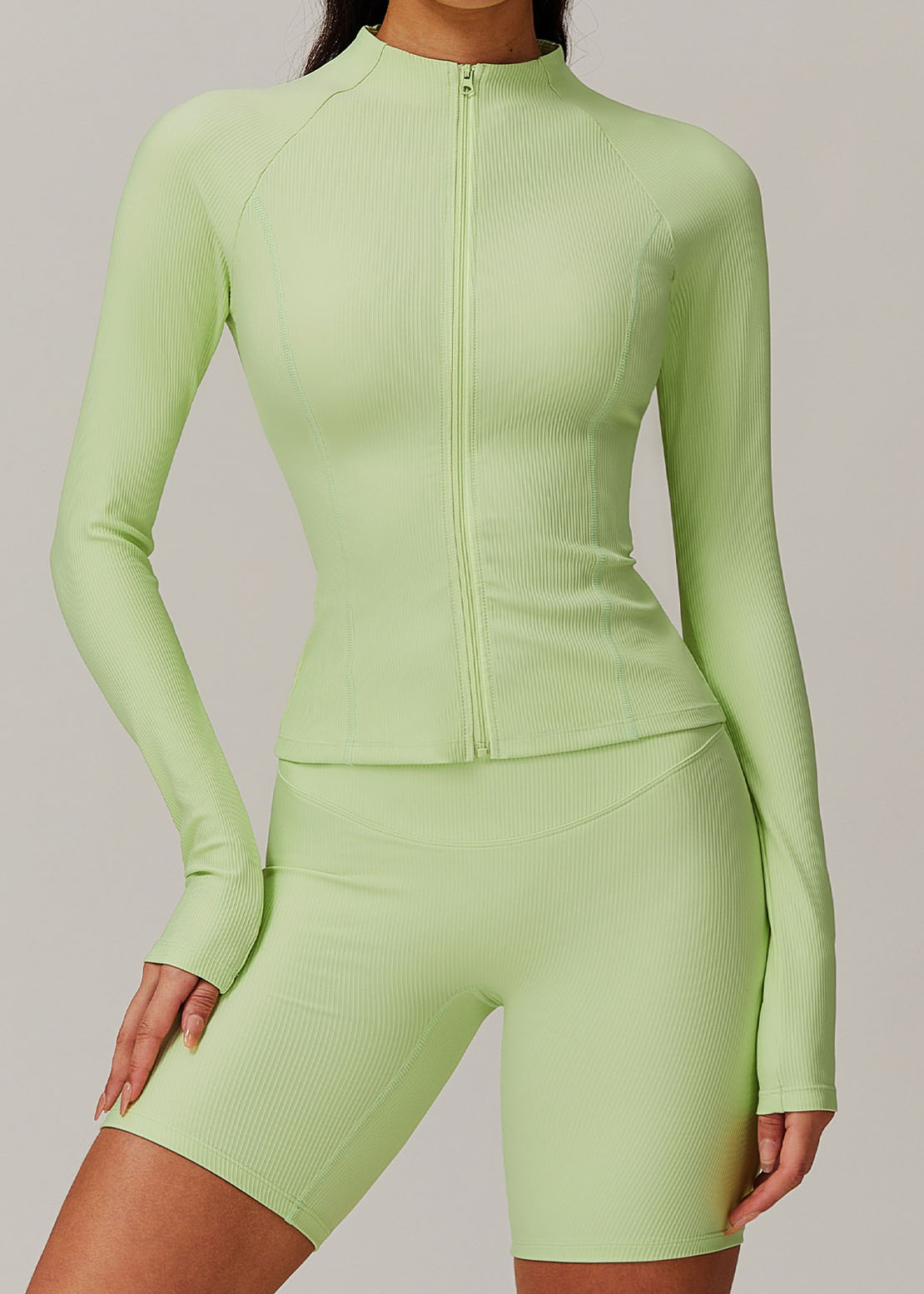 Customized Zipper quick-drying long-sleeved yoga suit