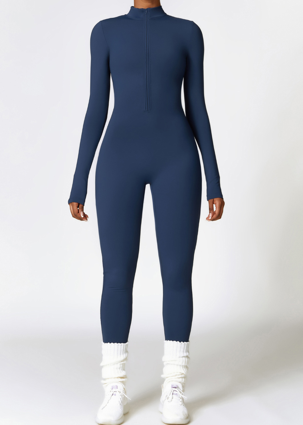 Customized Zippered Nude Yoga Bodysuit