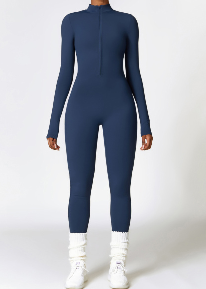 Customized Zippered Nude Yoga Bodysuit