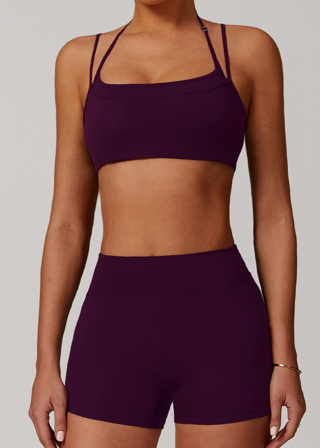 Customized Shoulder halter neck fitness running underwear