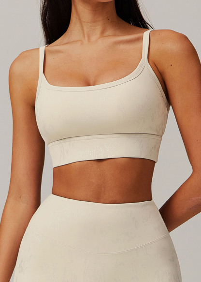 Customized Gold-stamped beautiful back sports bra