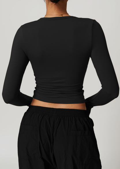 Customized Quick-drying brushed tight yoga long sleeves