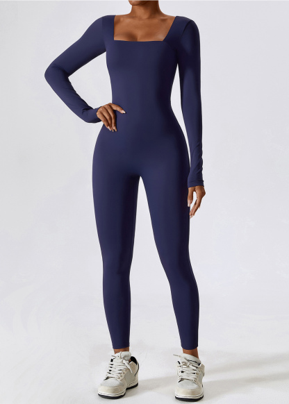 Customized Hip Lifting Long Sleeve Tight Fit One Piece Yoga Wear