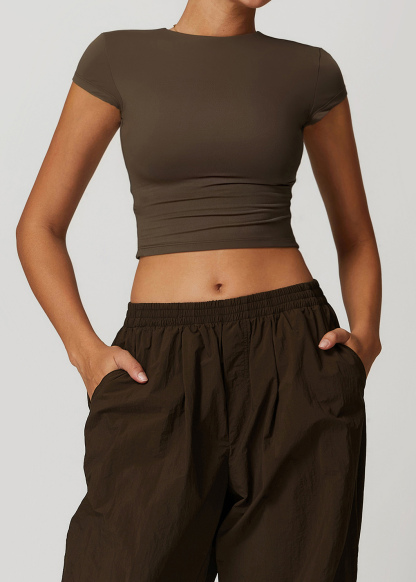 Customized Small flying sleeve tight yoga short sleeve