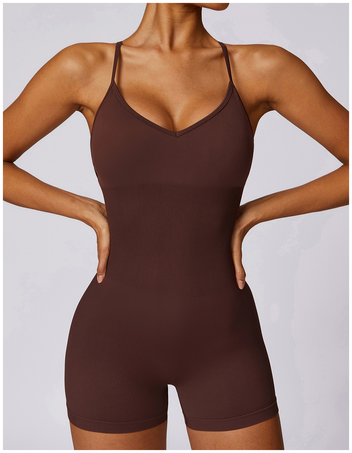 Customized Cutout Back Seamless Yoga Bodysuit