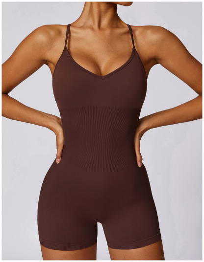 Customized Cutout Back Seamless Yoga Bodysuit
