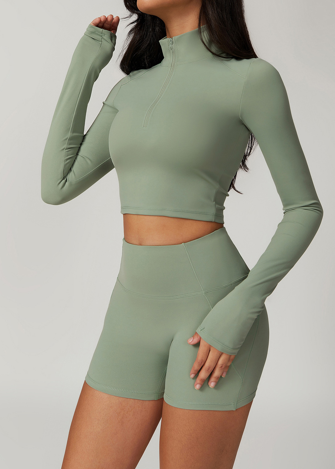 Customized Zipper Tight Long Sleeve Yoga Wear