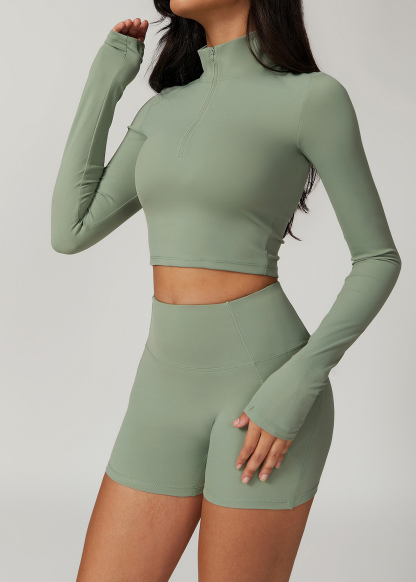 Customized Zipper Tight Long Sleeve Yoga Wear