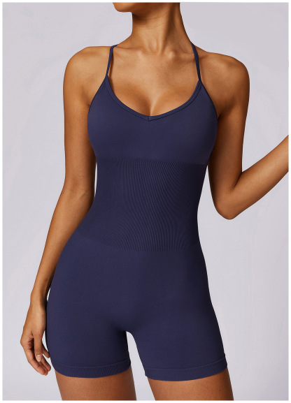 Customized Cutout Back Seamless Yoga Bodysuit