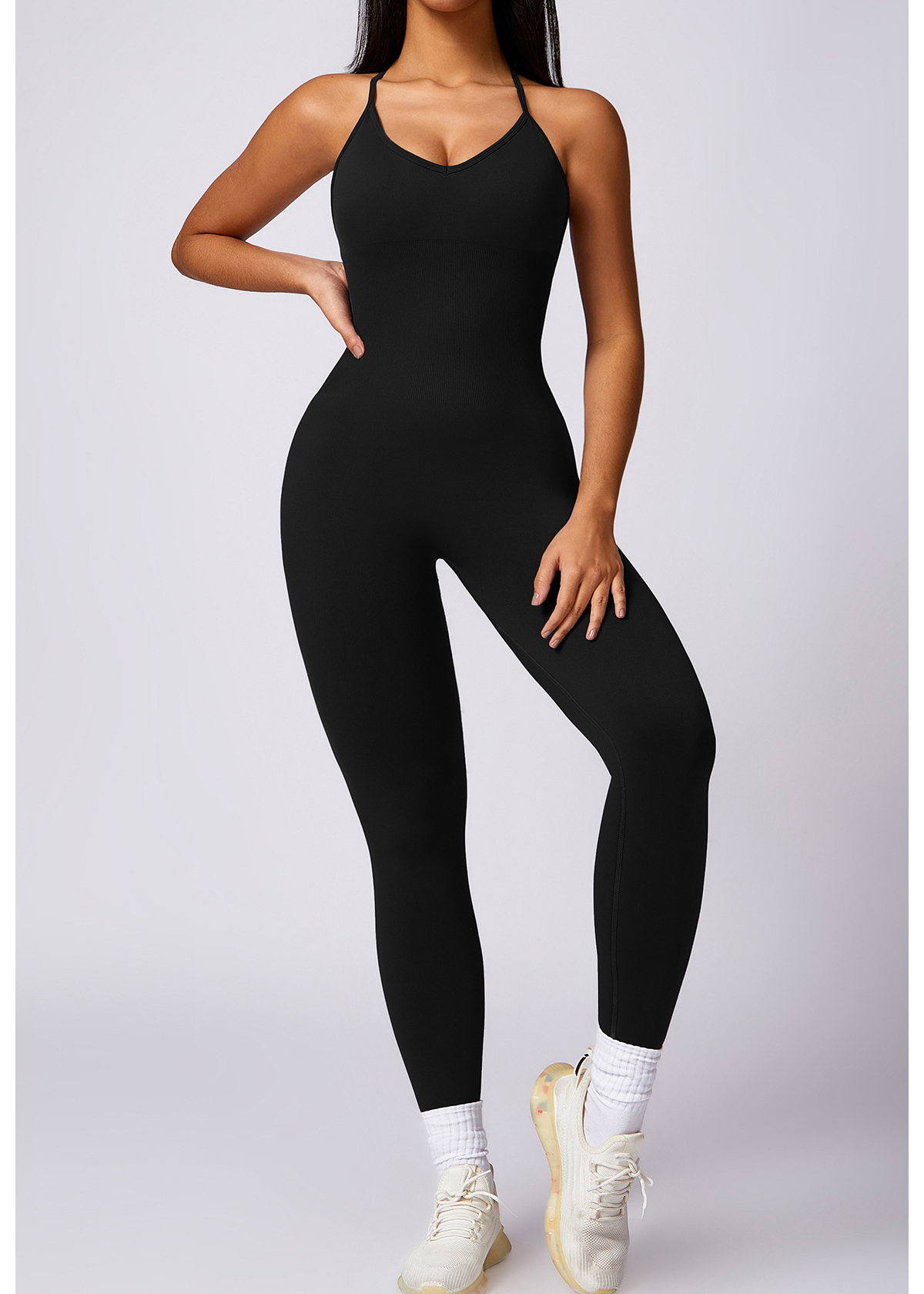 Customized Seamless One-piece Yoga Wear with Chest Pad